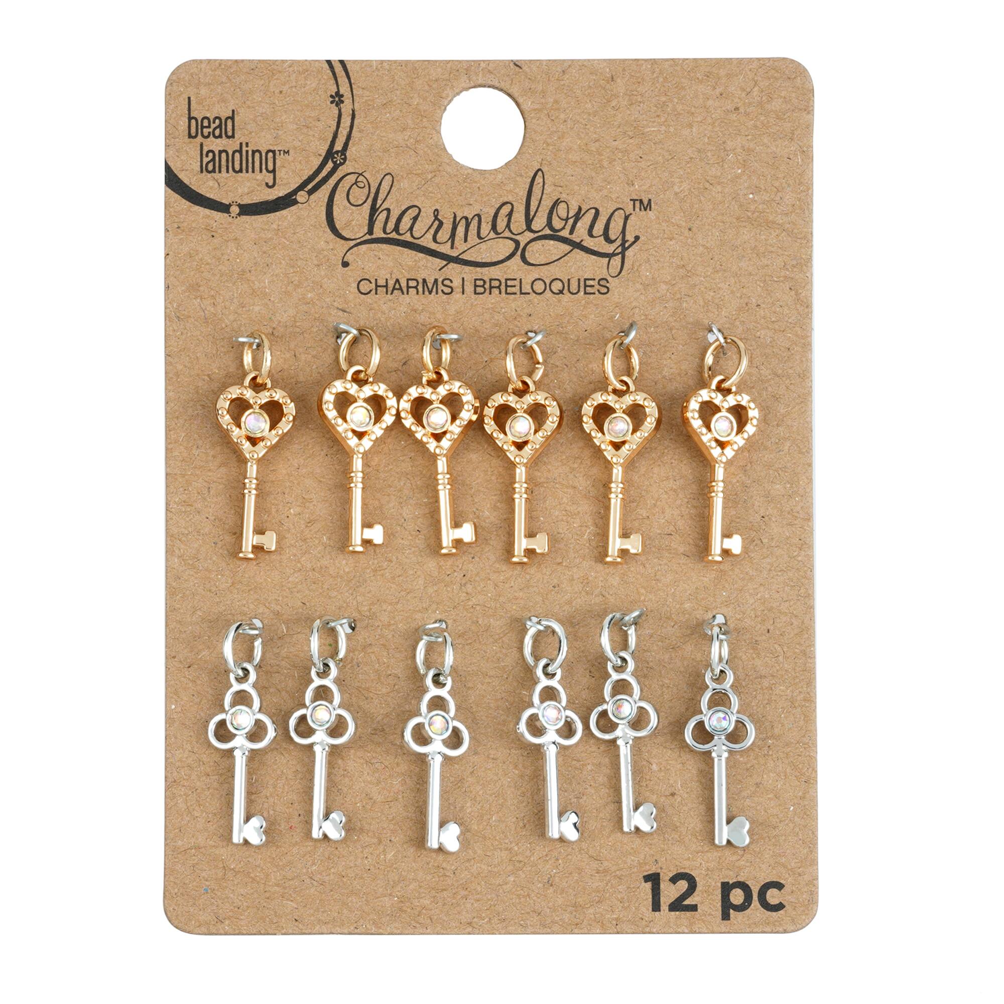 Gold & Rhodium Key Charms by Bead Landing™